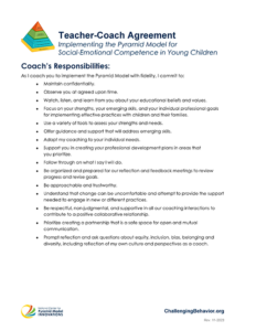 Thumbnail view of the Teacher-Coach Agreement Sample