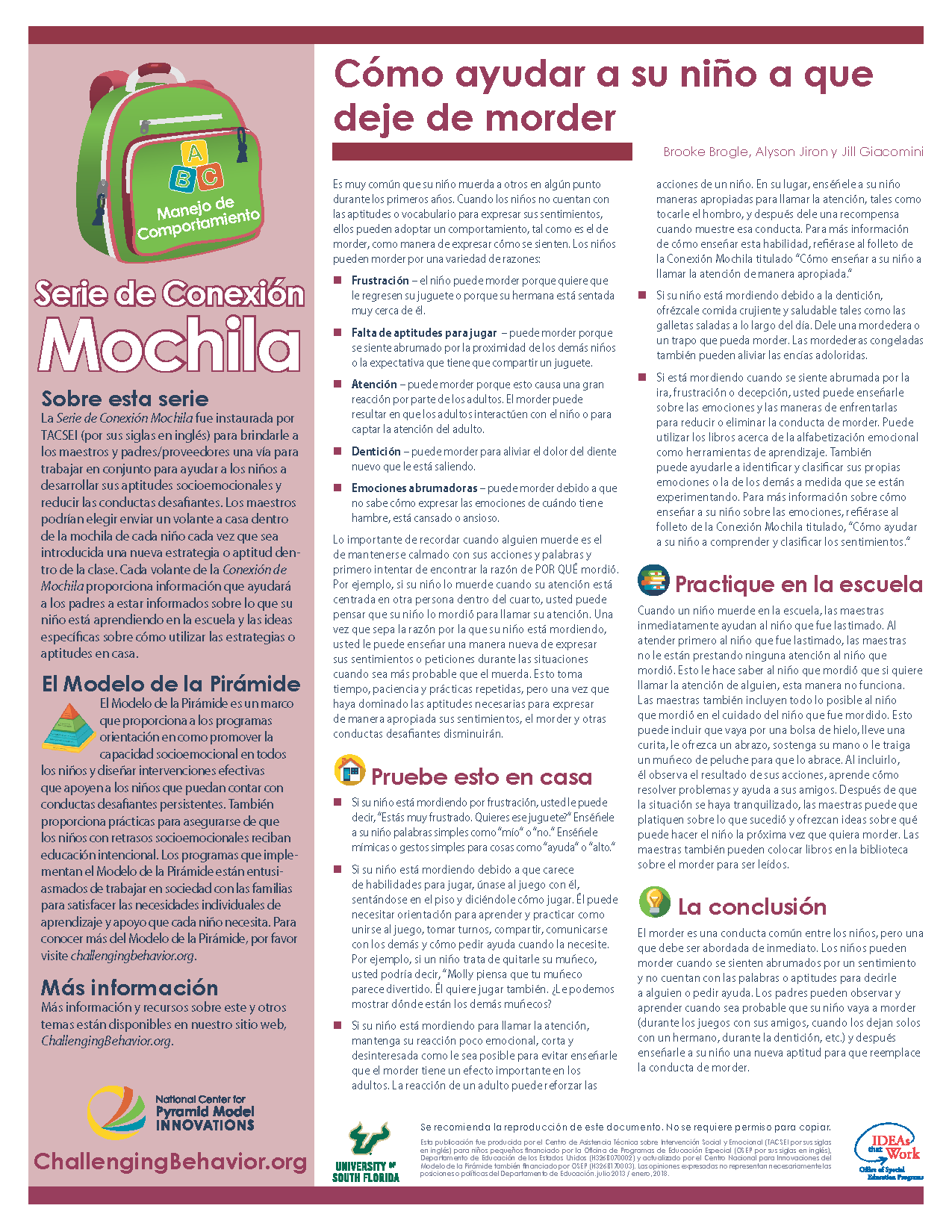 Addressing Behavior - How to Help Your Child Stop Biting (Spanish)