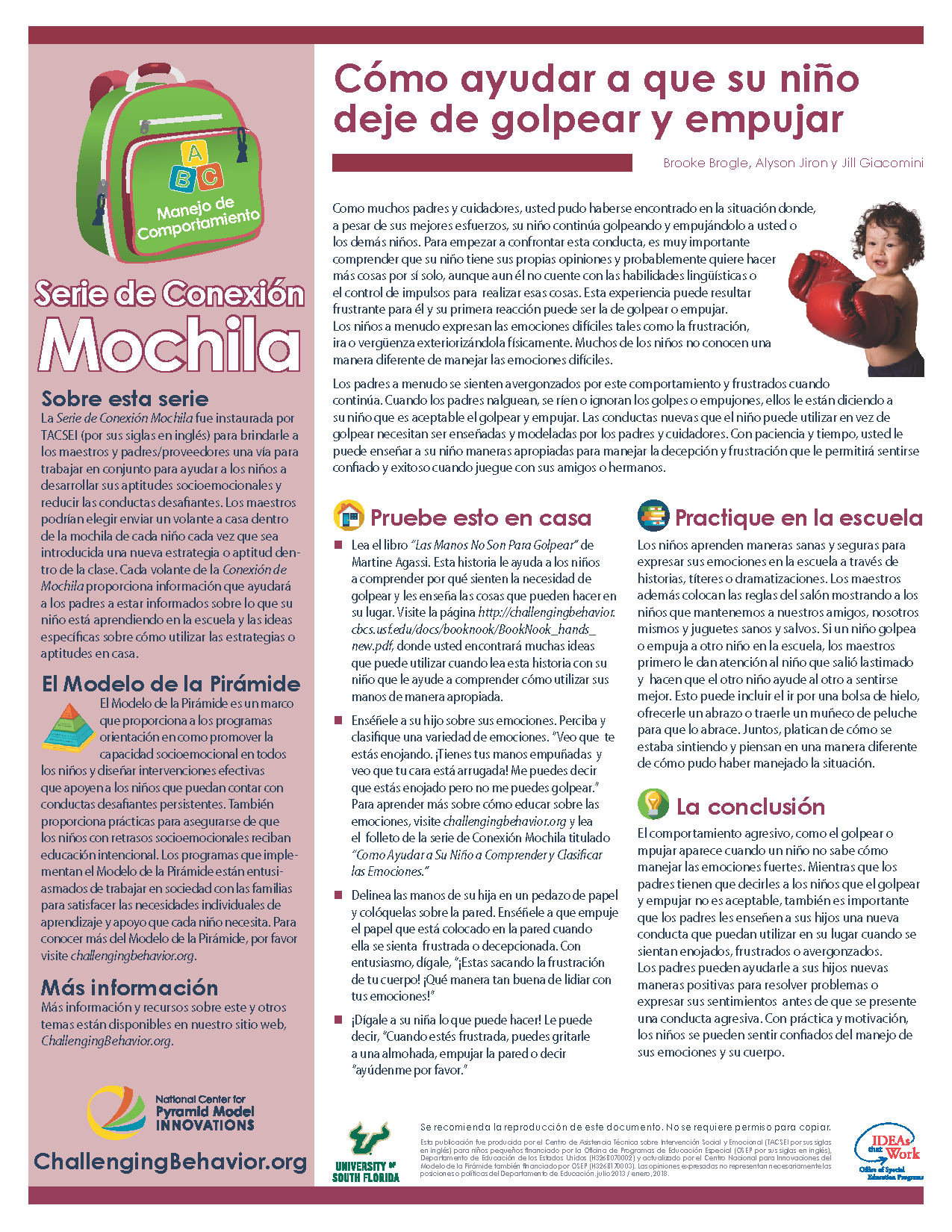 Addressing Behavior - How to Help Your Child Stop Hitting and Pushing (Spanish)