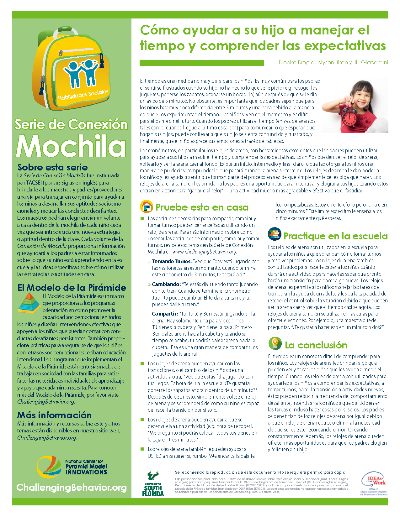 Social Skills - How to Help Your Child Manage Time and Understand Expectations (Spanish)