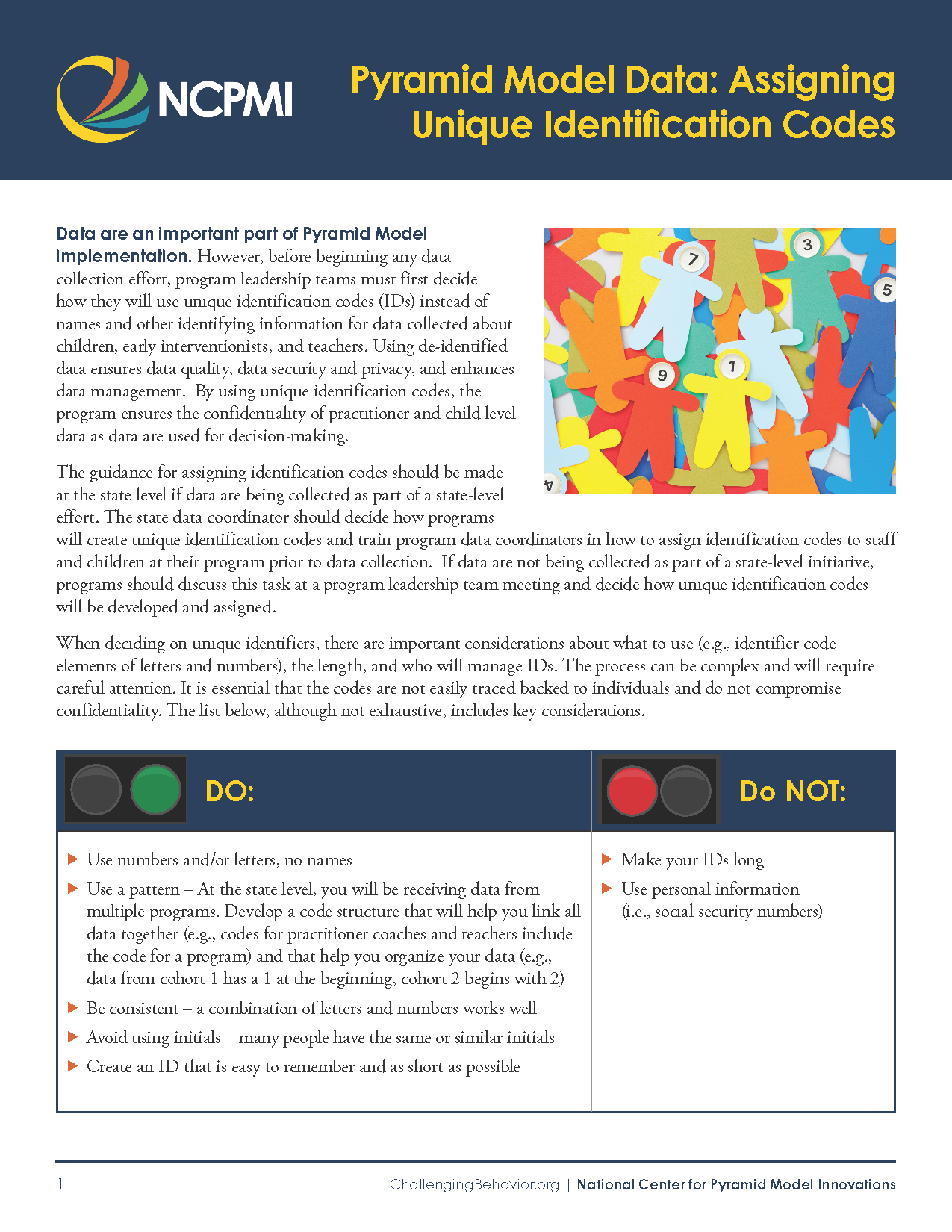 Pyramid Model Data: Assigning Unique Identification Codes