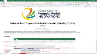Data Entry Tutorial: Early Childhood Program-Wide PBS BoQ