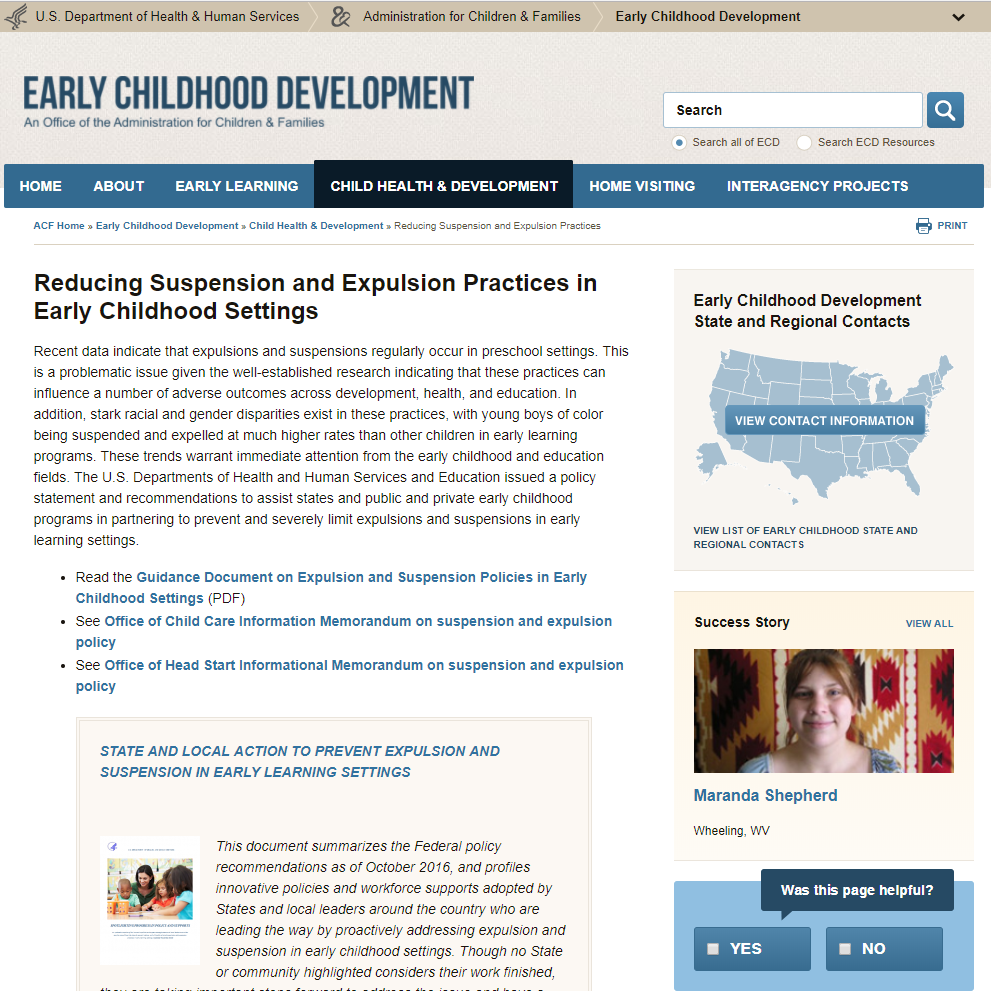 Reducing Suspension and Expulsion Practices in Early Childhood Settings