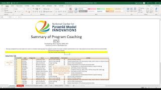 Data Entry Tutorial: State Summary of Program Coaching Log