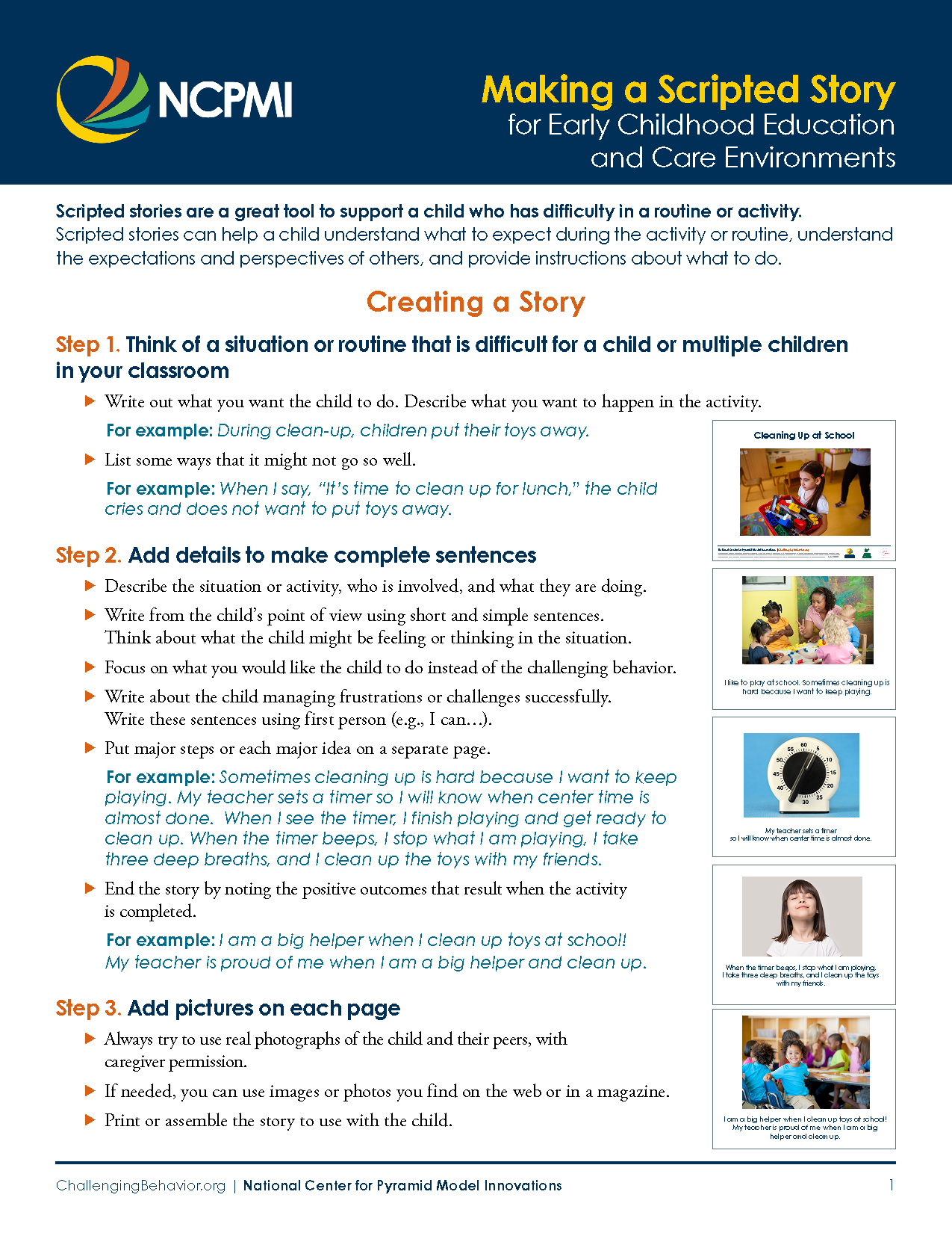 Making a Scripted Story for Early Childhood Education and Care Environments