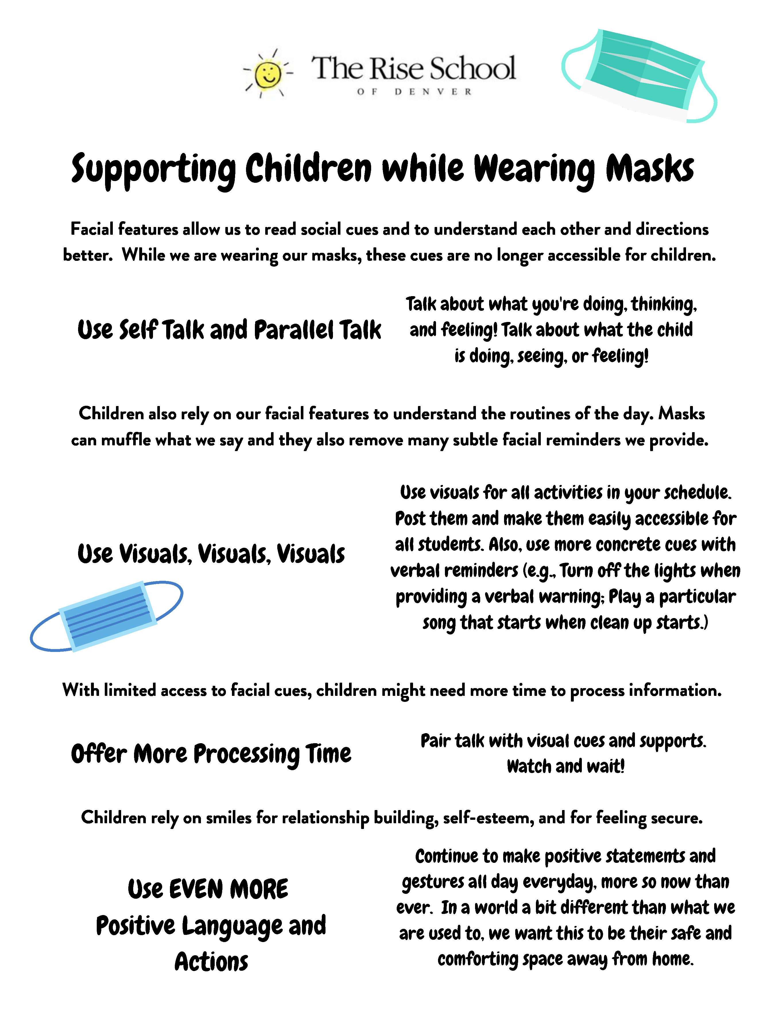 Supporting Children While Wearing Masks