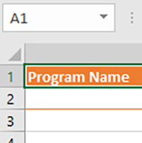 Spreadsheet Template for Program IDs