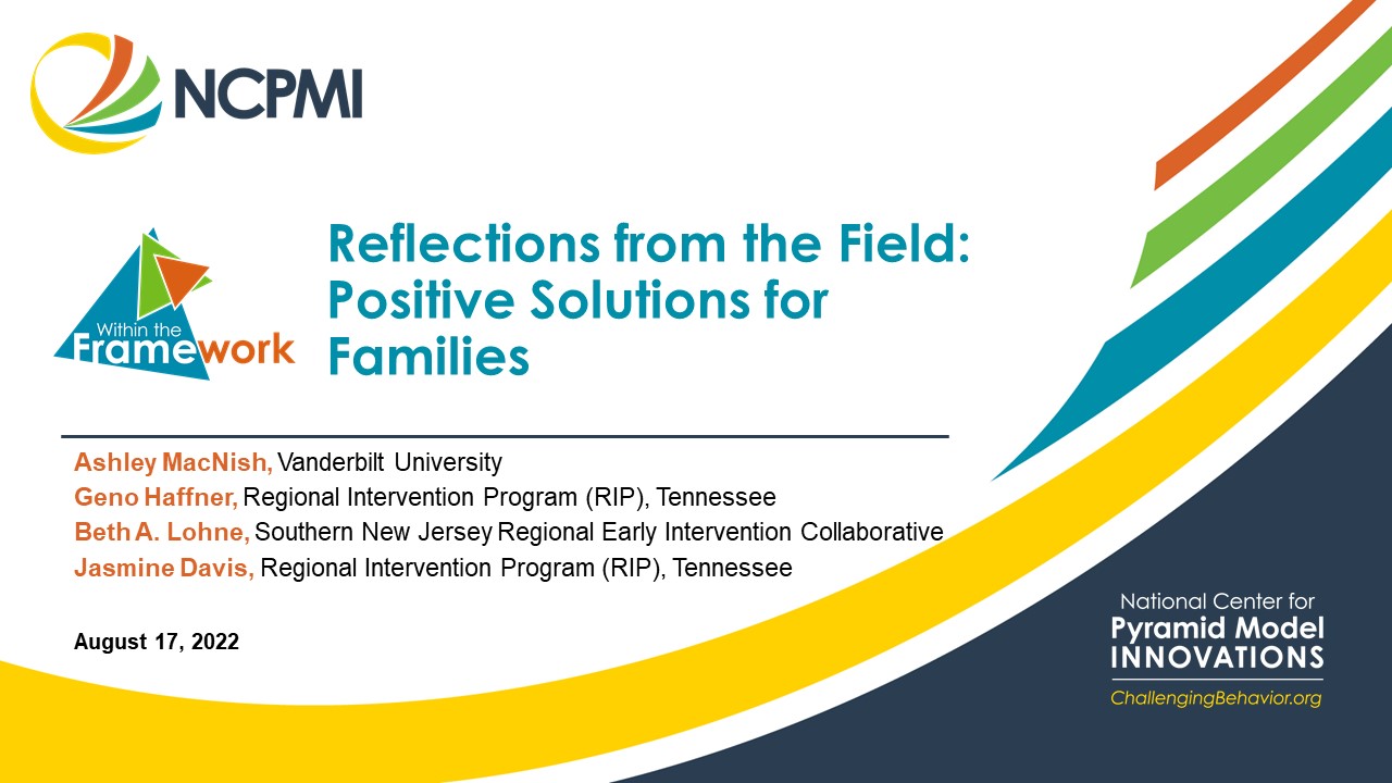 Reflections from the Field: Positive Solutions for Families Image Reflections from the Field: Positive Solutions for Families