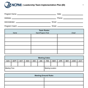 Leadership Team Implementation Plan (EI) Form thumb