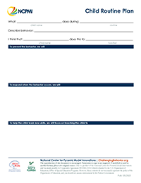 Thumbnail image of the Child Routine Plan Form