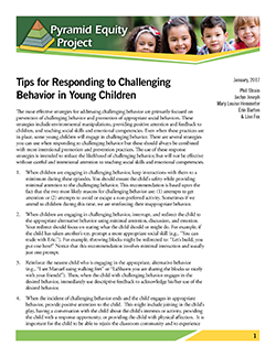 Thumbnail view of page 1 of the Tips for Responding to Challenging Behavior in Young Children
