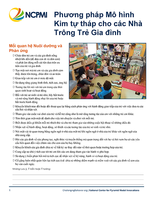 Thumbnail of the Pyramid Model Practices for Family Child Care Homes (Vietnamese) resource