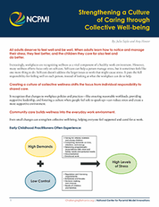 Thumbnail of page one of the Strengthening a Culture of Caring through Collective Well-being Resource
