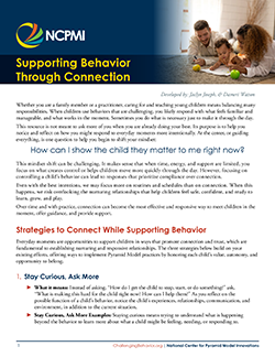Thumbnail image of page 1 of the Supporting Behavior Through Connection resource