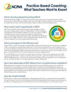 Thumbnail image of the Practice-Based Coaching: What Teachers Want to Know! resource fact sheet