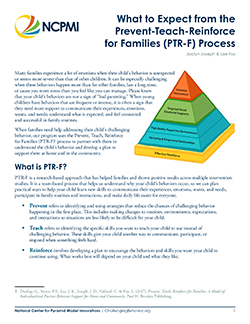NCPMI What to Expect from the Prevent-Teach-Reinforce for Families (PTR-F) Process thumbnail of page 1