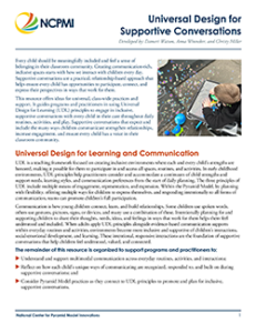 Page one of the Universal Design for Supportive Conversations thumbnail