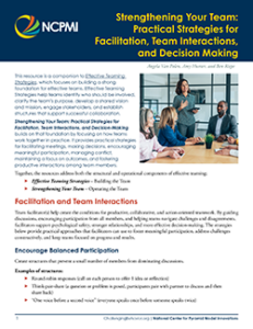 Page one thumbnail of Strengthening Your Team: Practical Strategies for Facilitation, Team Interactions, and Decision Making