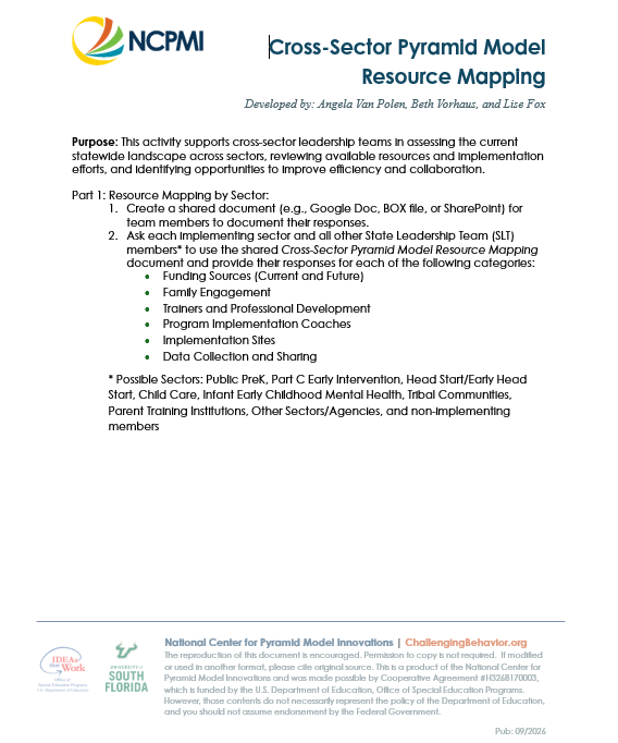 Cross-Sector Pyramid Model Resource Mapping and Action Planning Tool thumbnail page 1