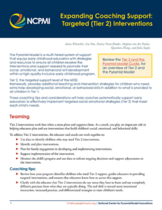 Thumbnail of page one of the Expanding Coaching Support: Targeted (Tier 2) Interventions